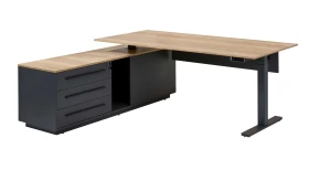 Directiebureau zit-sta Flow met aanbouwkast