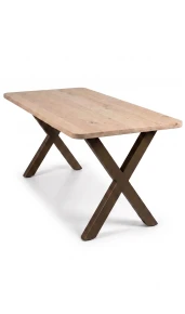 Tafel eikenhout rechthoekig – X–poot smal