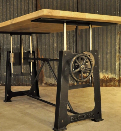 Industriële zit sta eettafel in hoogte verstelbaar