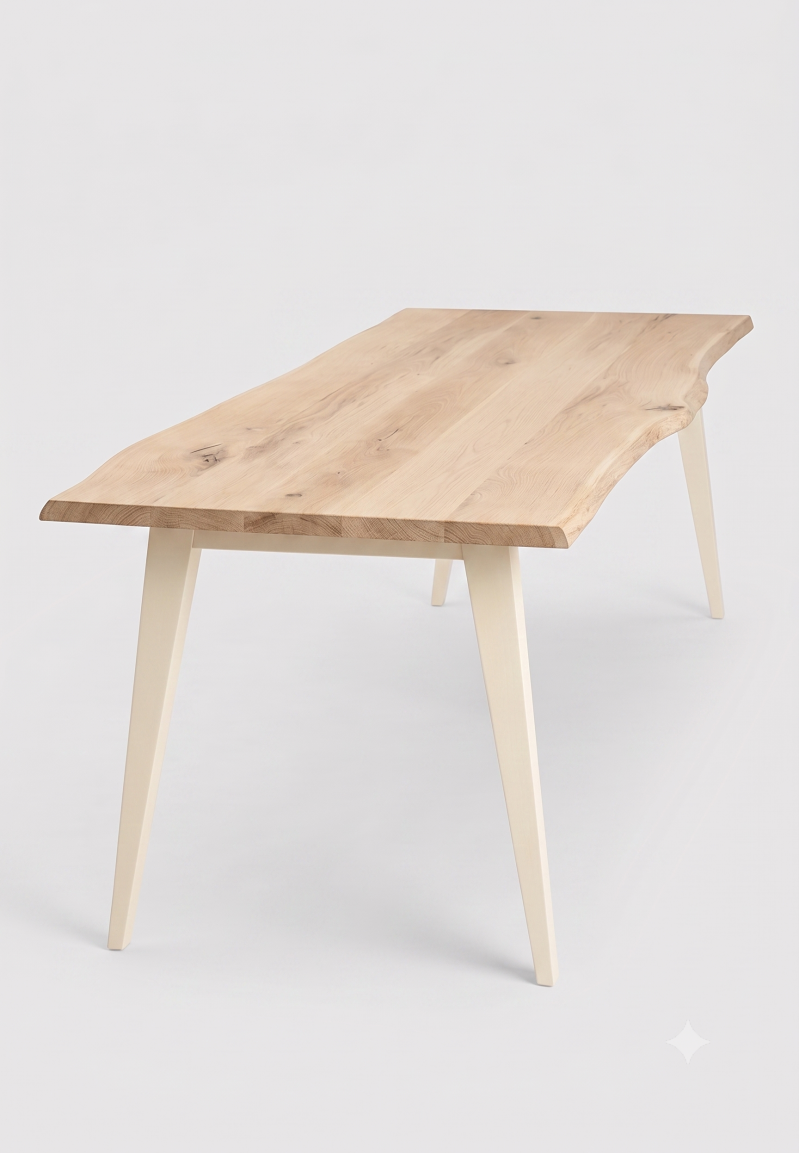 Tafel eikenhout rechthoekig – N-poot smal