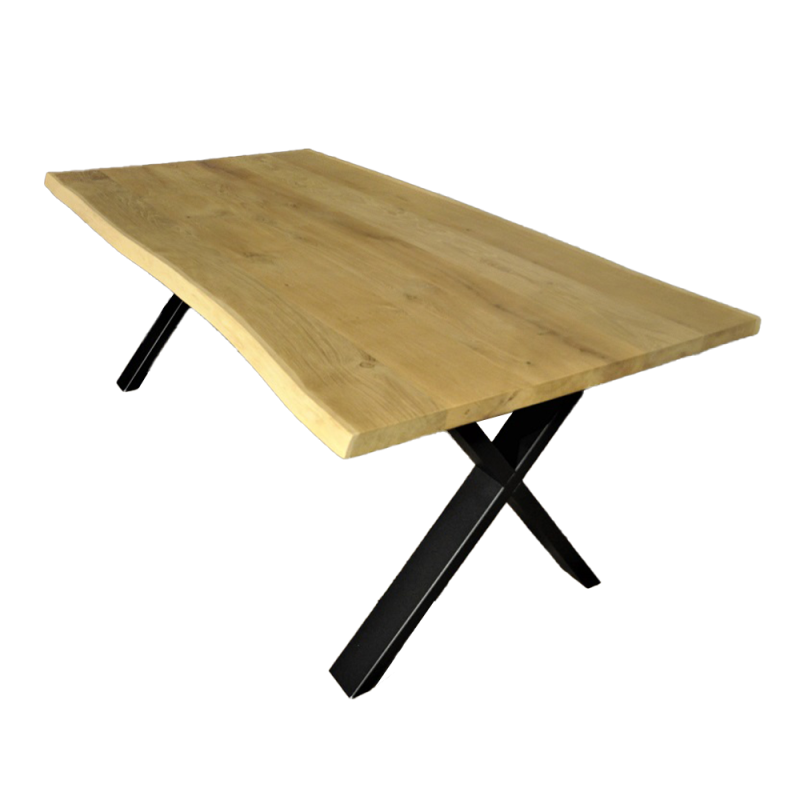 Eikenhouten tafel X-poot