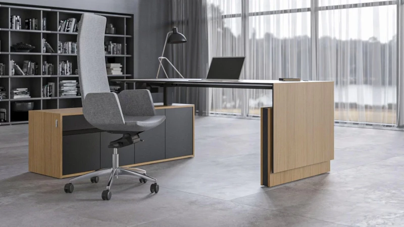 Directiebureau zit-sta Motion met aanbouwkast