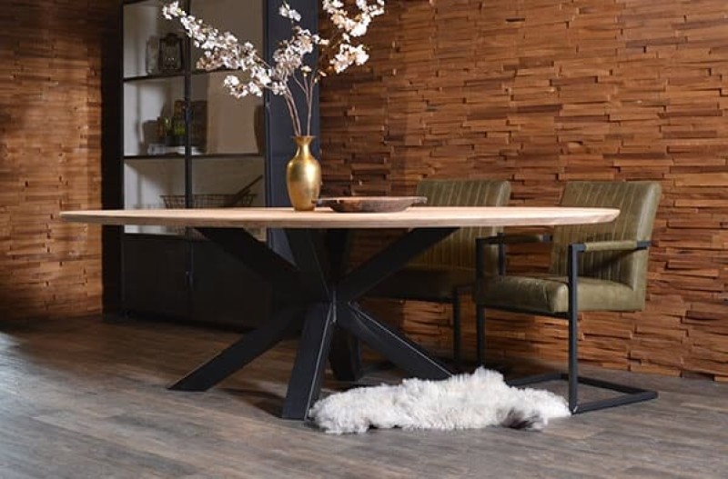 Eikenhouten ovale tafel spider